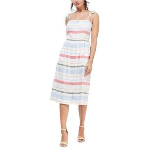 GAL MEETS GLAN Hattie Linen Blend Stripe Sun Dress